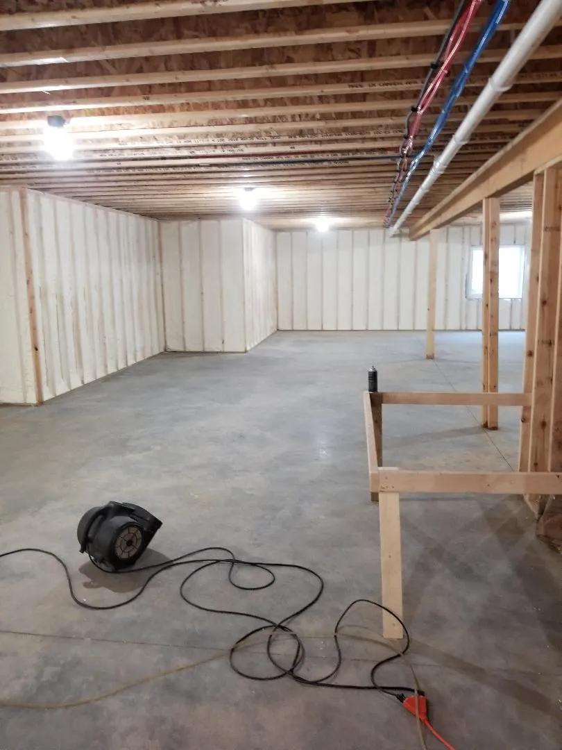 Full basement insulation with spray foam